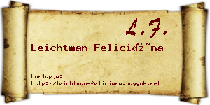 Leichtman Feliciána névjegykártya